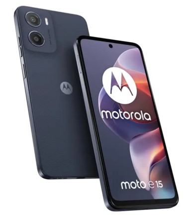 MOTOROLA Moto e15, 6,67", Dual SIM, Android 14 Go edition, 4G, USB Type-C, 2 GB/64 GB, 5200 mAh, plavi